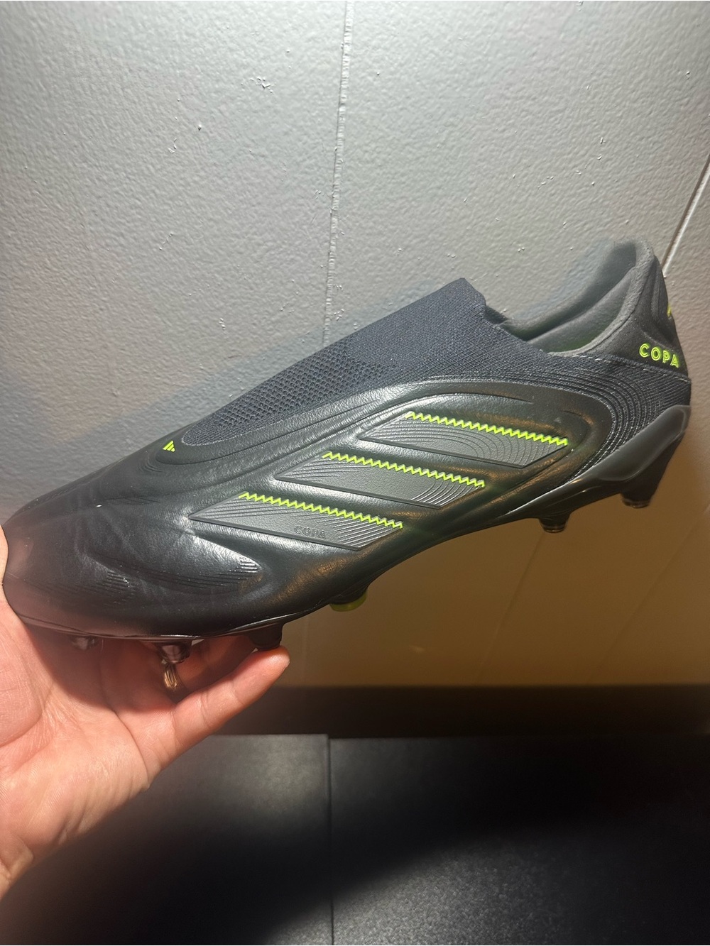 adidas Copa Men's Soccer Cleats - Black with Neon Yellow Accents - Picture 3 of 6